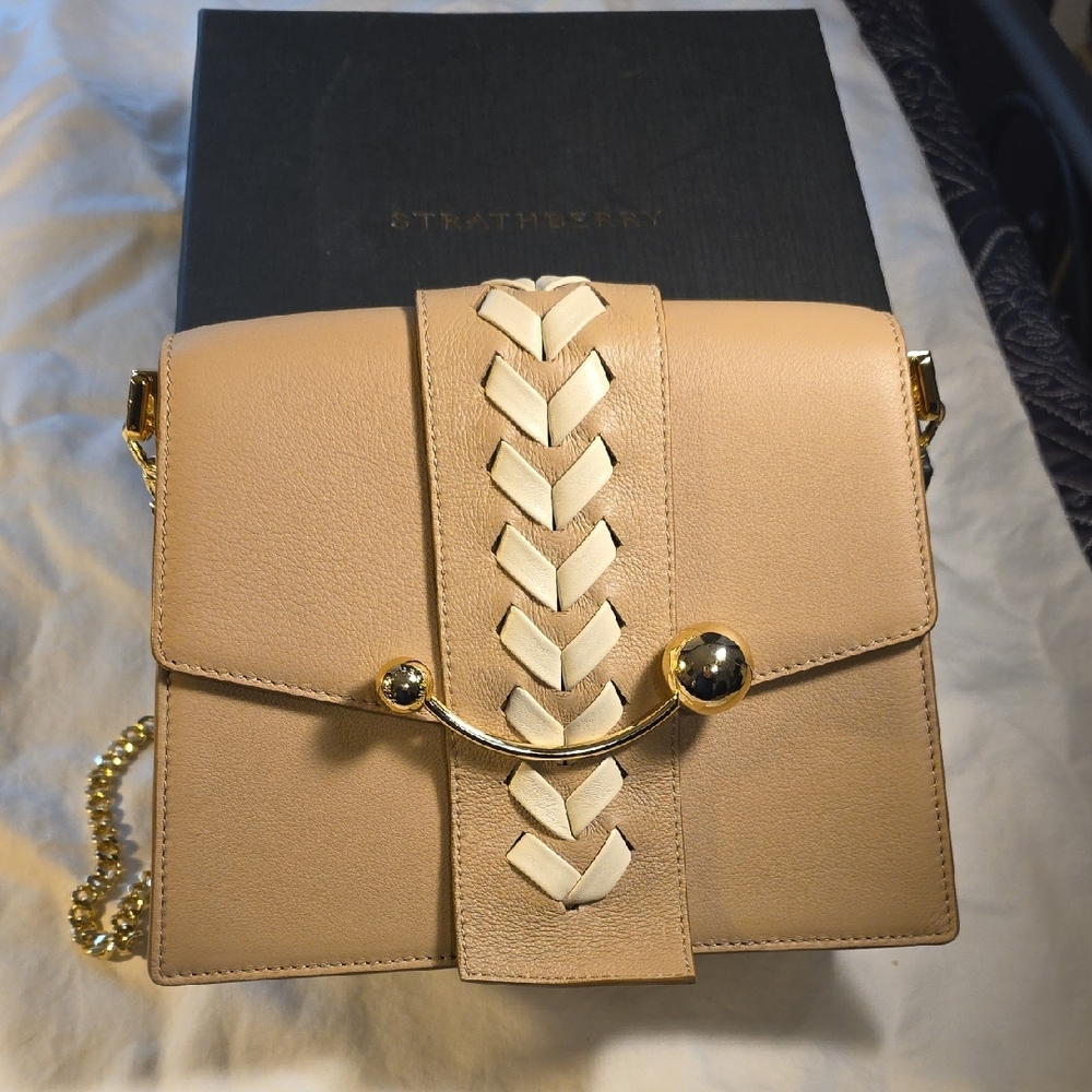 Strathberry Tan and Cream Crossbody Bag - Picture 6 of 10